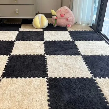 Dětský pěnový koberec puzzle s výplní | dětský koberec, herní podložka - kamel černá , 12 ks