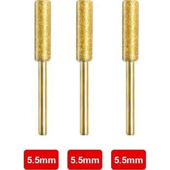 Diamantový brousek na pilový řetěz 3ks | brousek, ostřička - Zlaté 5,5 mm 3 ks