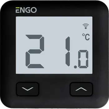 ENGO Controls E10-B - regulátor teploty, 230V, černý, Wi-Fi, internet, k montáži pod omítku