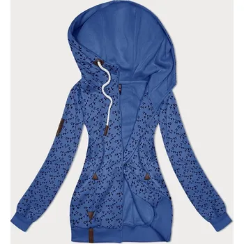 Dámská mikina Světle modrá sportovní mikina s kapucí a se vzorem vlaštovek (2309) odstíny modré XXL (44)