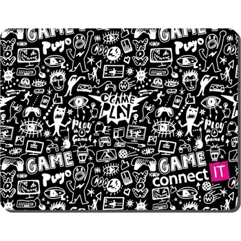 Podložka pod myš Connect IT Doodle podložka pod myš, vel. S (320 x 245 mm) - černá Stylová herní podložka Connect IT DOODLE CMP-1120-SM velikosti S s měkkým povrchem, pogumovanou protiskluzovou základnou a vodoodpudi