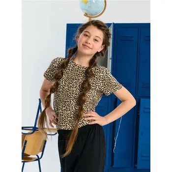 Dívčí tričko Sinsay - Bavlněné tričko - krémová - 598FV-01X - 598FV-01X-164