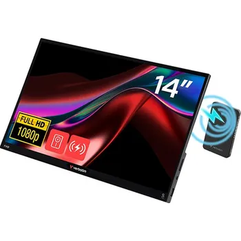 Monitor Verbatim přenosný dotykový monitor s powerbankou, LIGHT, 14", Full HD (1920 x 1080), 60Hz,