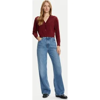 Dámský svetr Vero Moda Kardigan Gold Art 10332210 Bordó Regular Fit L