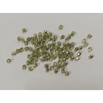 Korálek Korálky broušené - ohňovky 4mm - světle zelená/šedá - 100ks