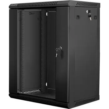 Racková skříň Nástěnný rack 19 15U 600X450mm černý flat pack