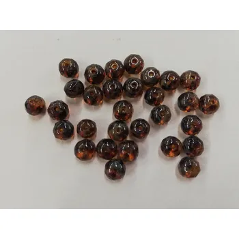 Dětské navlékací korálky Korálky rondely ploché - ohňovky 6mm - tmavý topaz - 30ks