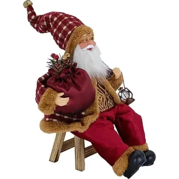 Vánoce Vánoční santa figurína dekorace | vánoční dekorace, vánoční panenka - Červené zlato