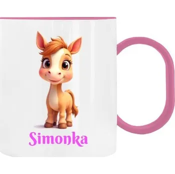 Dětský hrnek plastový s potiskem Koníček se jménem