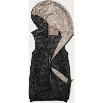 Dámská vesta Černá dámská vesta se stahovacím lemem na spodním okraji S'West (B8240-1) odstíny černé 46