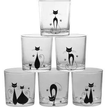 Sklenice sklen. 250ml KOČKY PRINCESS nízká dekor