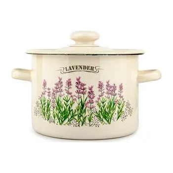 Hrnec HRNEC S POKLICÍ SMALT 2L, LEVANDULE