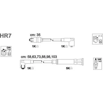 Zapalovací kabel Sada kabelů pro zapalování, HR7