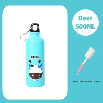 Hliníková sportovní láhev s roztomilým motivem | sportovní láhev, láhev na vodu - Jelení kartáč