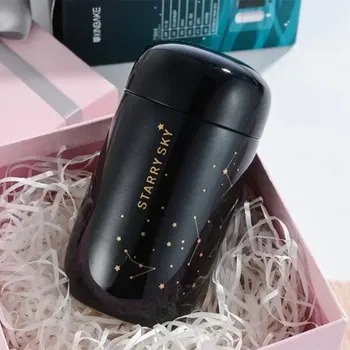 Termoska Mini nerezová termoska hvězdné nebe | termoska, cestovní hrnek - Černý