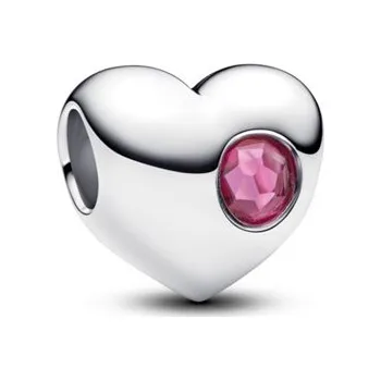Přívěsek Přívěsek PANDORA Srdce ke gravírování s růžovým křišťálem 794161C10