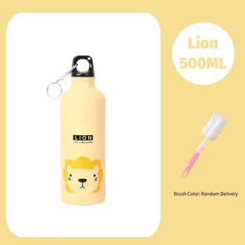Hliníková sportovní láhev s roztomilým motivem | sportovní láhev, láhev na vodu - Leví štětec