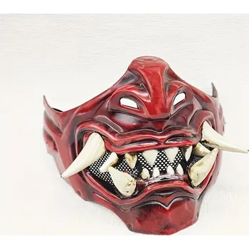Karnevalová maska Demon warrior hannya halloween maska | maska cosplay - J632-červená