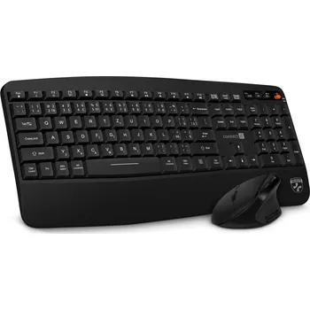 Connect IT For Health Combo bezdrátová klávesnice + myš, CZ+SK - černá Ergonomický set klávesnice a vertikální myši s technologií TriMode pro připojení až ke třem zařízením. Pomáhá předcházet syndrom