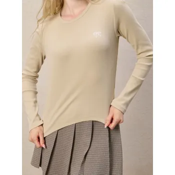 Dámské tričko Sinsay - Tričko s dlouhými rukávy - šedá - 719EU-90X - 719EU-90X-S