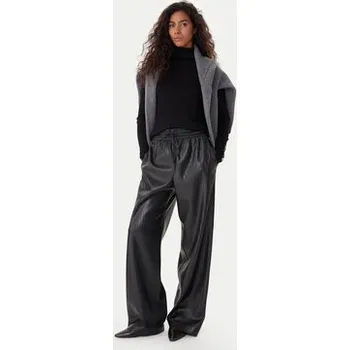 Dámské kalhoty BOSS Kalhoty z imitace kůže Talpina 50548123 Černá Relaxed Fit 48