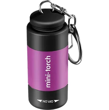 Mini usb svítilna kapesní dobíjecí | svítilna, baterka - fialová