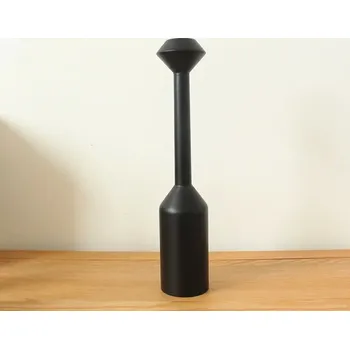 Svícen Černý dřevěný svícen dekorace | svícen, stojan na svíčky - 28 cm