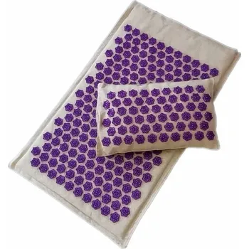Masážní přístroj Akupresurní masážní podložka s polštářem | podložka polštář - 2dílná fialová sada