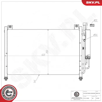 Ventilátor topení a klimatizace Kondenzátor klimatizace ESEN SKV 86SKV135