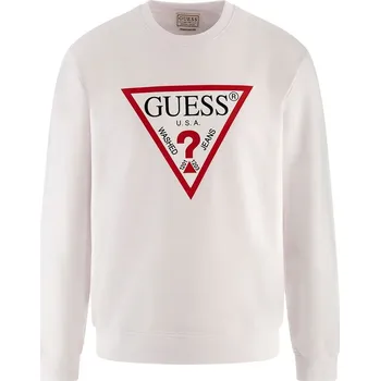 Pánská mikina Pánská Mikina GUESS AUDLEY CN FLEECE M2YQ37K6ZS1-G011 – Bílá L