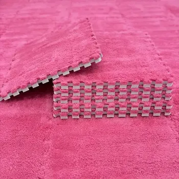 Koberec Dětský pěnový koberec puzzle s výplní | dětský koberec, herní podložka - růžová tmavá , 4 ks