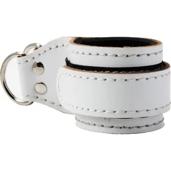 Kožené fitness pásky na kotníky | cvičební vybavení - Bílý