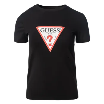 Dámské Tričko s krátkým rukávem GUESS GJ SS CN SLIM ICONIC TEE W4YI04J1314-JBLK – Černá M
