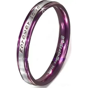 Prsten Jemný prsten ocel purple love 49 (Barevné šperky)