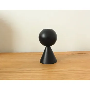 Svícen Černý dřevěný svícen dekorace | svícen, stojan na svíčky - 10 CM