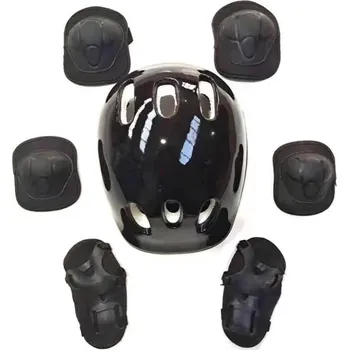 Cyklistická přilba Dětská cyklistická helma s chrániči | helma chrániče - Černá sada