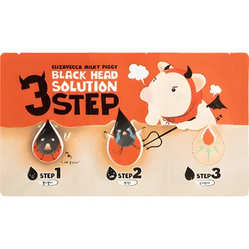 Čistící náplasti na nos - Elizavecca Milky Piggy Black Head Solution 3 Step Nose Strip