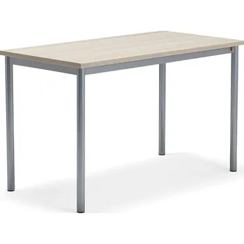 Jídelní stůl Stůl BORÅS PLUS, 1200x600x720 mm, stříbrné nohy, HPL deska, jasan