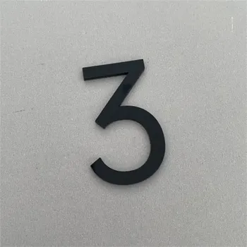 Domovní cedule Samolepicí 3D číslo na dům z akrylátu | domovní číslo, číslo popisné - Černá 3