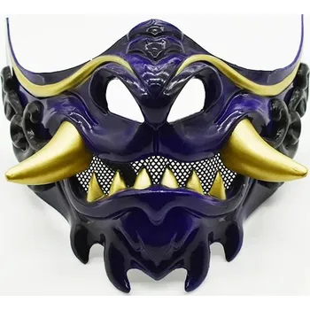 Karnevalová maska Demon warrior hannya halloween maska | maska cosplay - J632-modrá