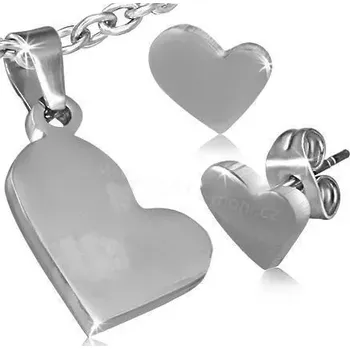 Souprava šperků Souprava srdíčka ocel náušnice + přívěsek (Sady šperků z oceli )