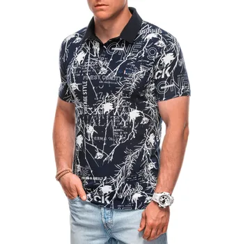 Pánské tričko Edoti Printed Men's Polo Shirt Edoti černá 2849214