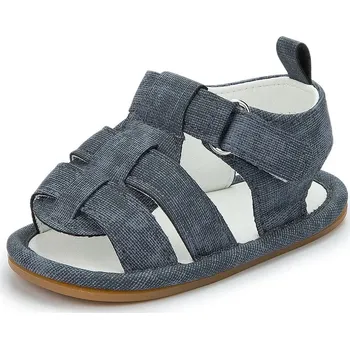 Chlapecké sandály Dětské letní sandálky s gumovou podrážkou Velikost: 6-12M, Barva (Varianta): Tmavě šedá