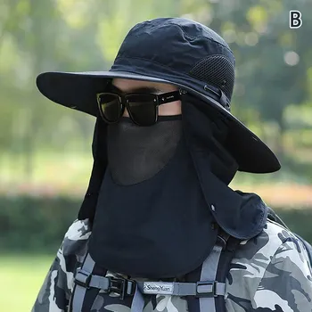 Klobouk Sluneční ochranný klobouk s kšiltem | letní klobouk, rybářský klobouk - černý