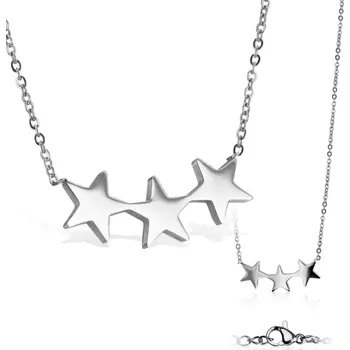 Náhrdelník Dámský ocelový náhrdelník s hvězdičkami (Řetízek hvězdy)
