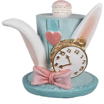 Dekorace modrého kloboučku s králíčíma ušima – 9 cm