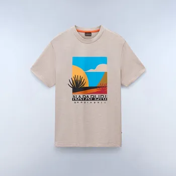 Pánské Tričko s krátkým rukávem NAPAPIJRI S-ARBIA SS NP0A4IE3N1P1 – Béžová XL