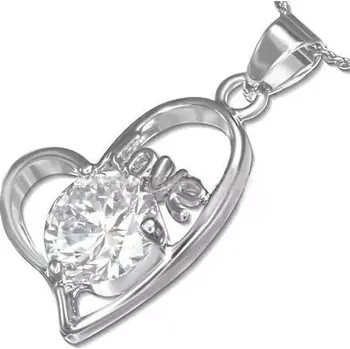 Náhrdelník Řetízek s přívěskem srdce 83 (Náhrdelník bižuterie)