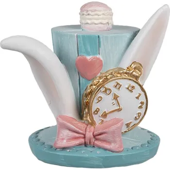 Dekorace modrého klobouku s králíčíma ušima – 12 cm