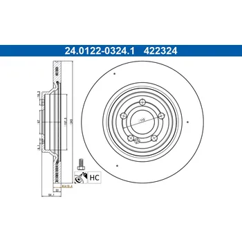 Brzdový kotouč Brzdový kotouč ATE 24.0122-0324.1